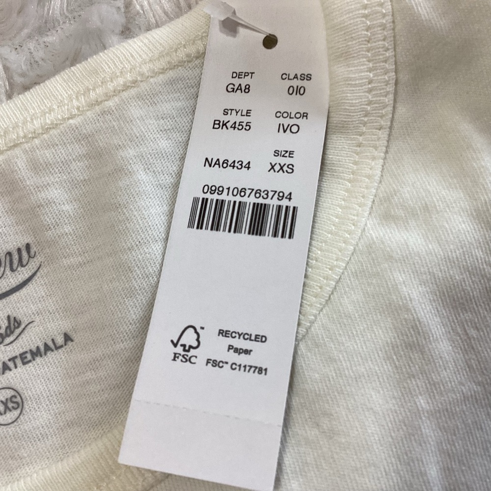 NEW J. Crew Broken-in jersey "West Side Tennis League" cropped T-shirt XXS - Picture 3 of 7
